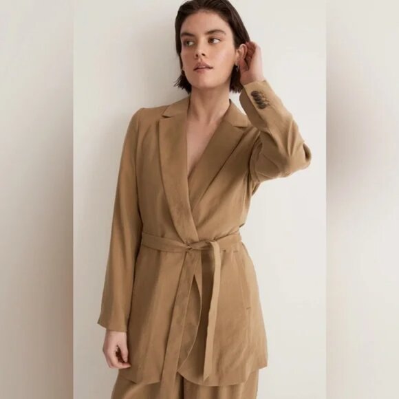 Madewell Jackets & Blazers - Madewell The Drapey Tie-Waist Blazer Tawny Olive XXS